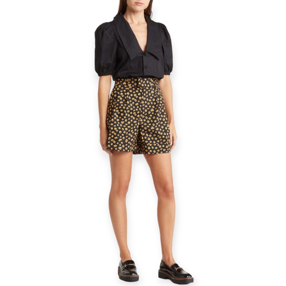 WEWOREWHAT Collared Poplin Romper‎